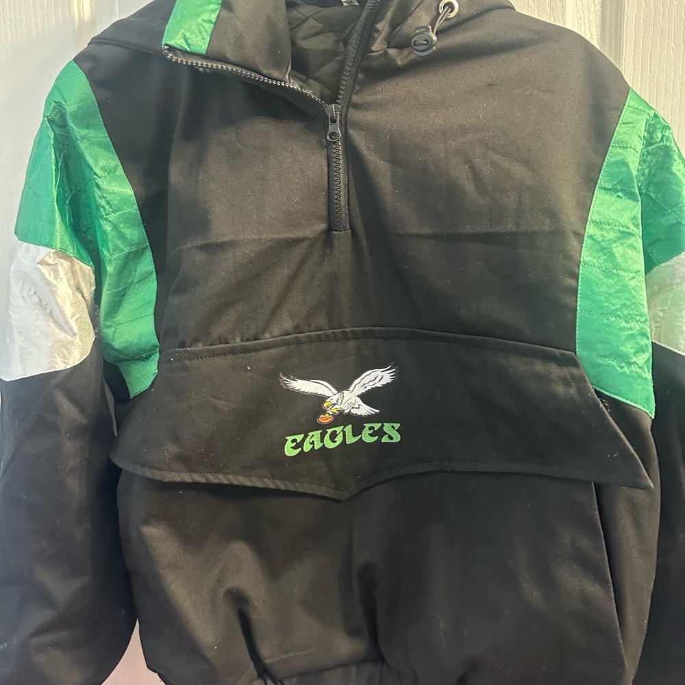 Men’s Black and Green Philadelphia Eagles Pullover Jacket